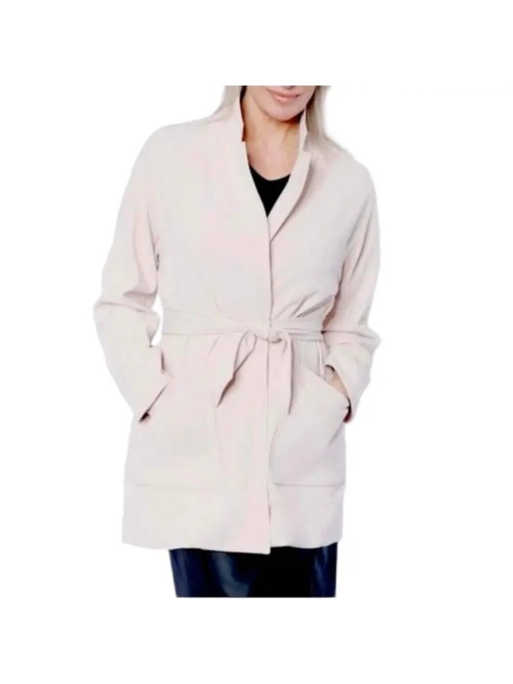 New Brian Bailey Cream Belted Jacket - Medium